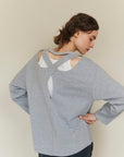 Back cross L/S tee