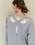 Back cross L/S tee