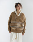 Double Neck Fair Isle Knit
