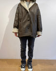 Faux leather shawl collar outer