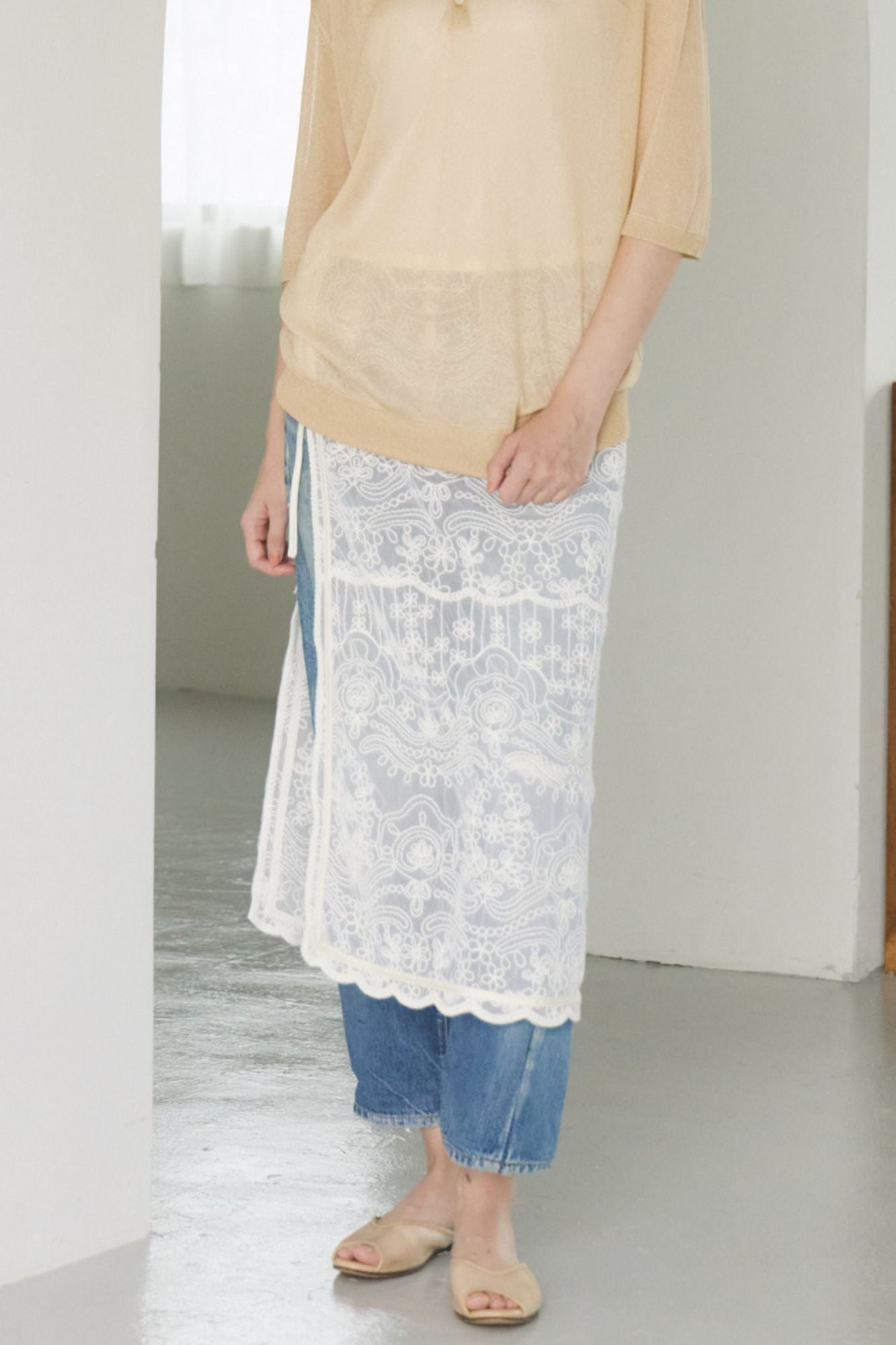 lace wrap-around skirt