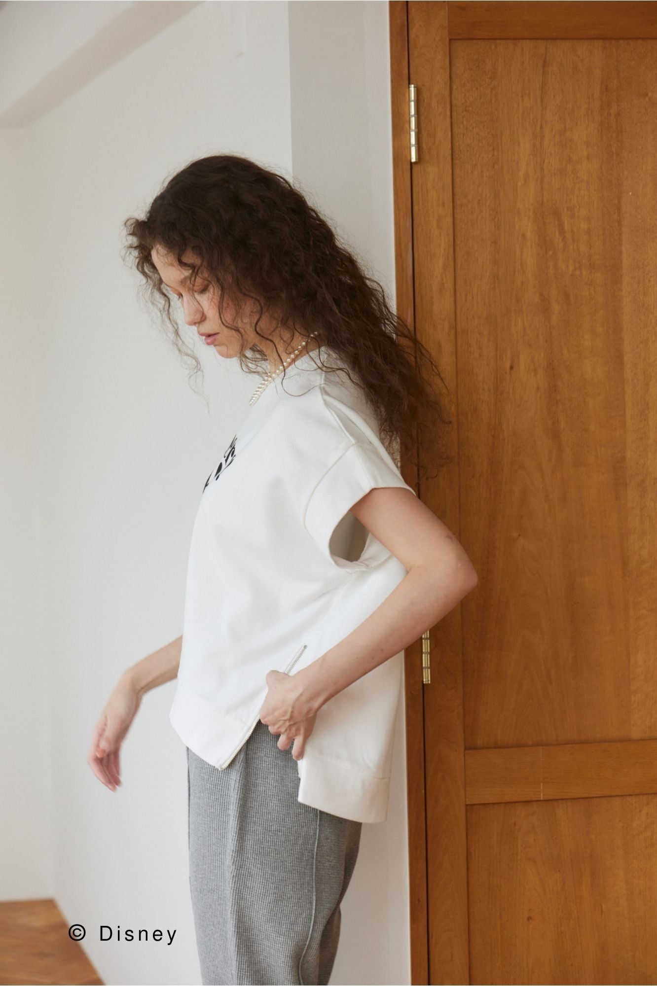 ［Mickey Mouse］side zip S/S tee