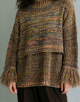 Mix colour yarn high neck PO