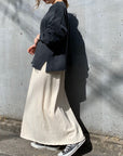 Cable jacquard Cut&Sewn Long Skirt