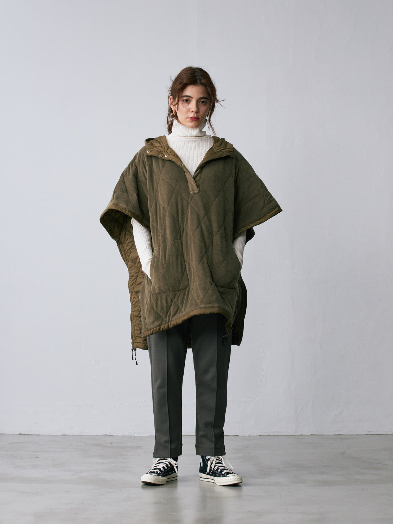 Quilting anorak Poncho