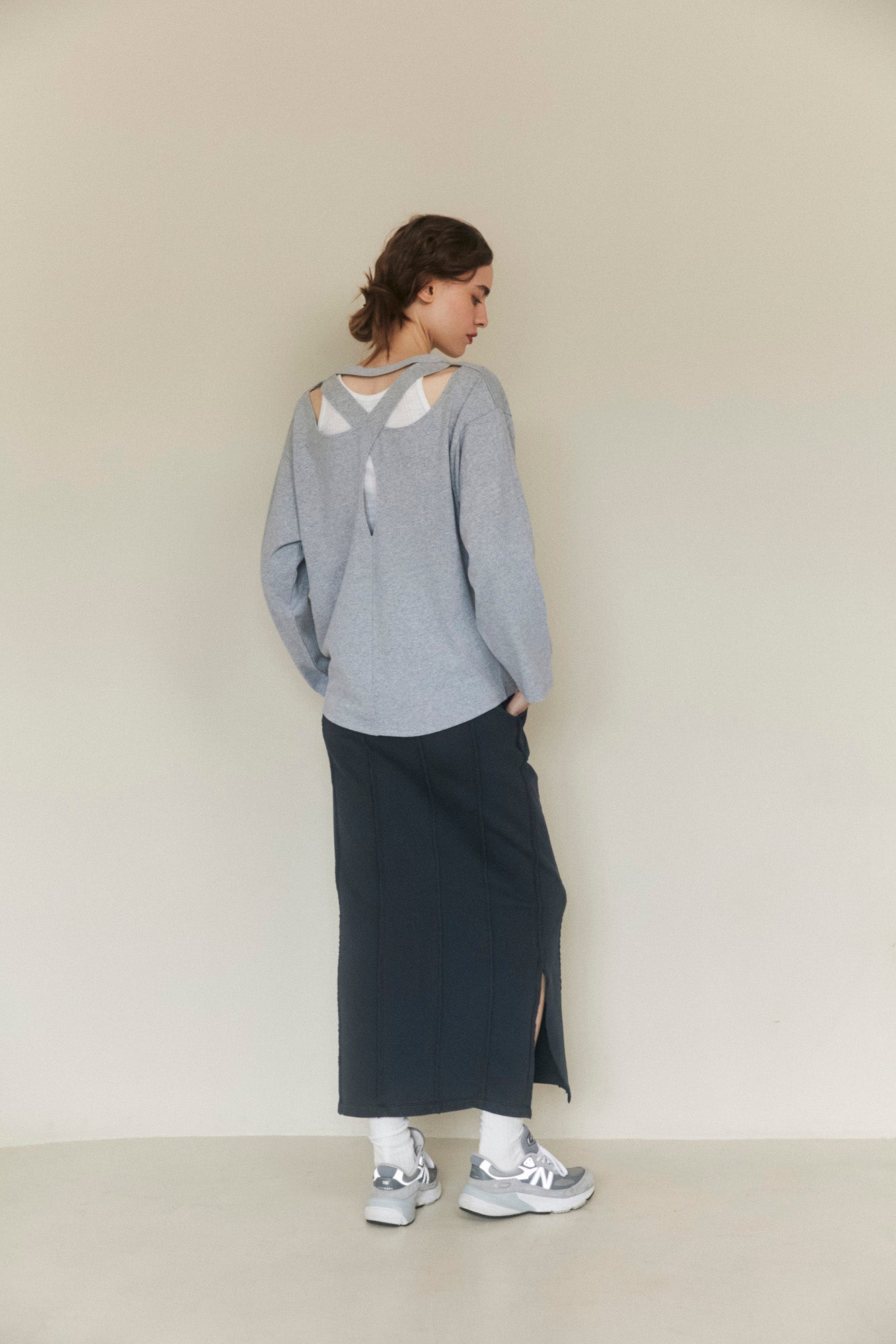Back cross L/S tee – +81BRANCA