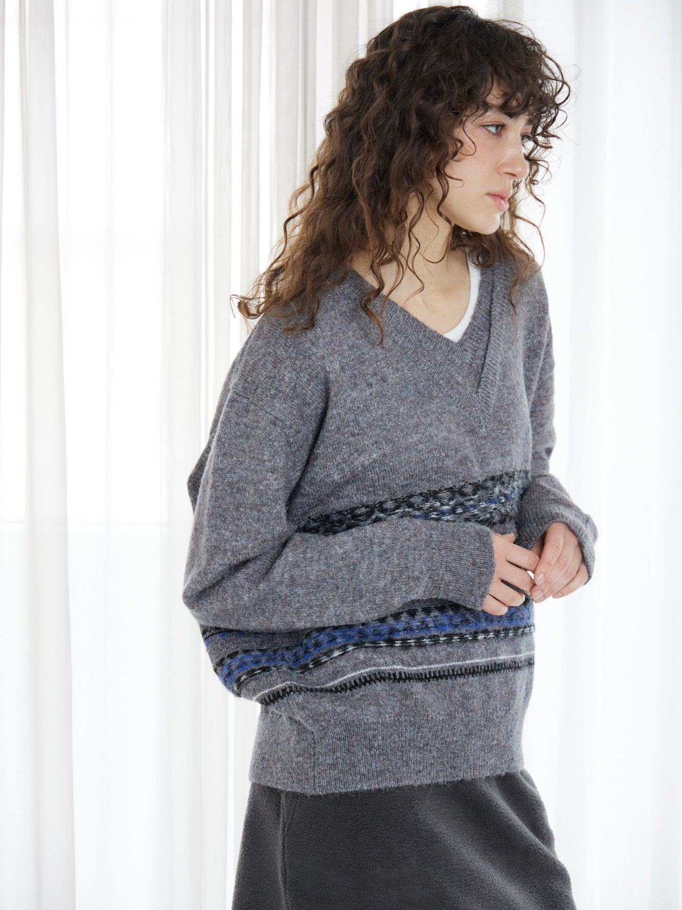 Double Neck Fair Isle Knit