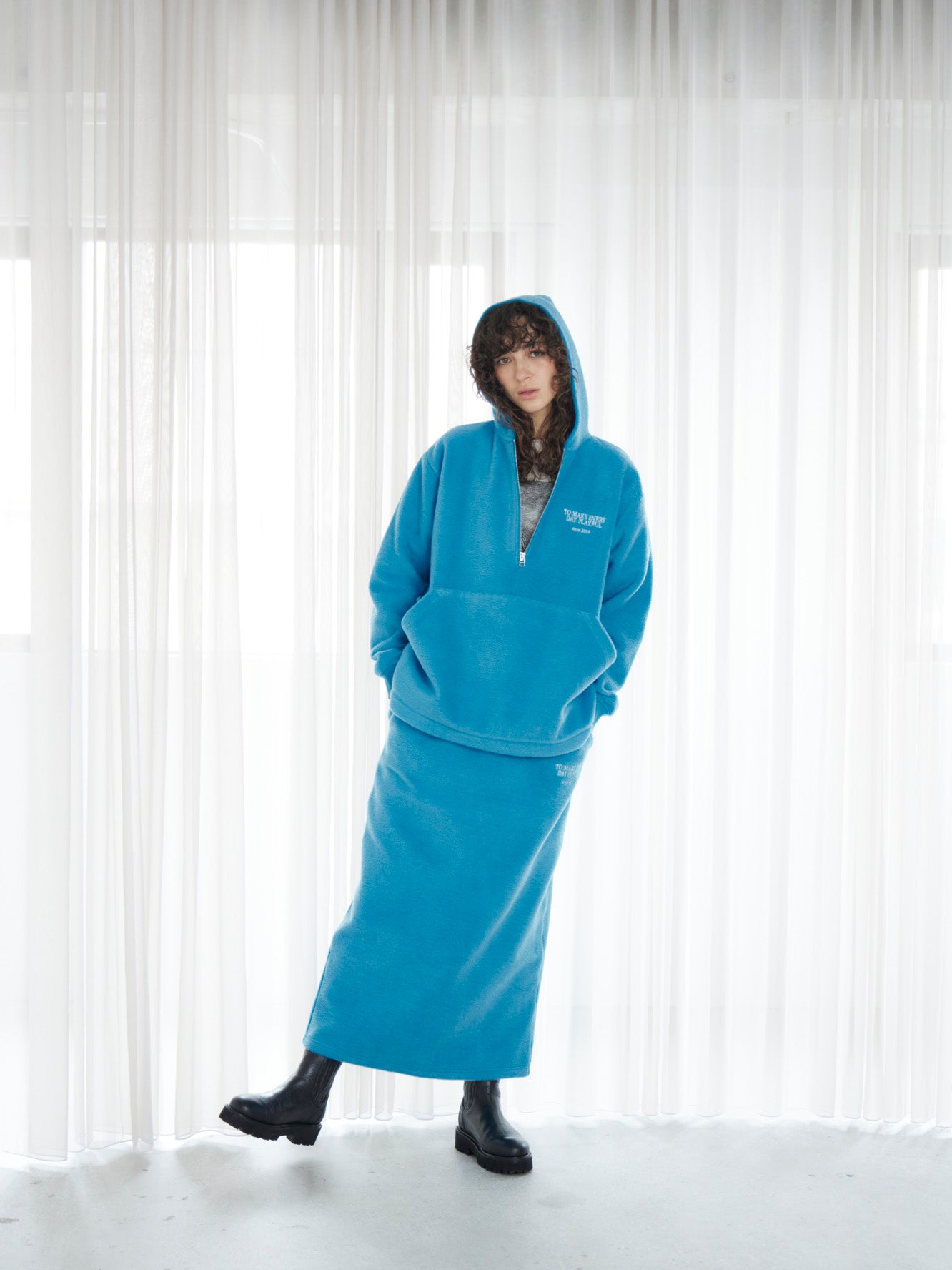 Embroidery Boa Hoodie
