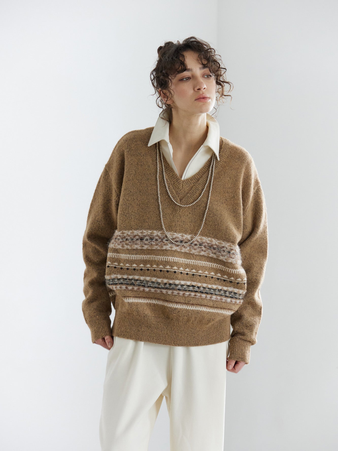 Double Neck Fair Isle Knit