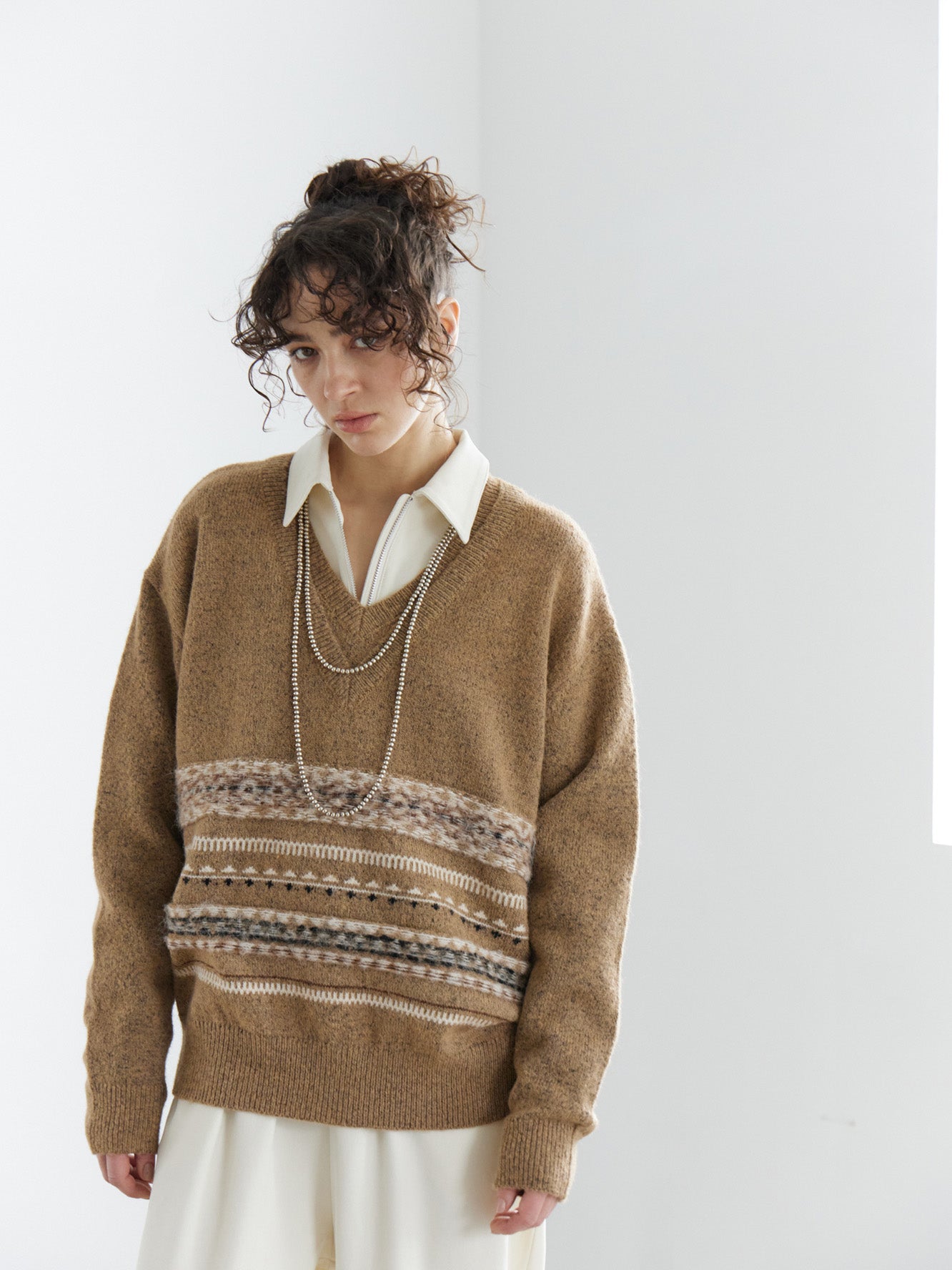 Double Neck Fair Isle Knit