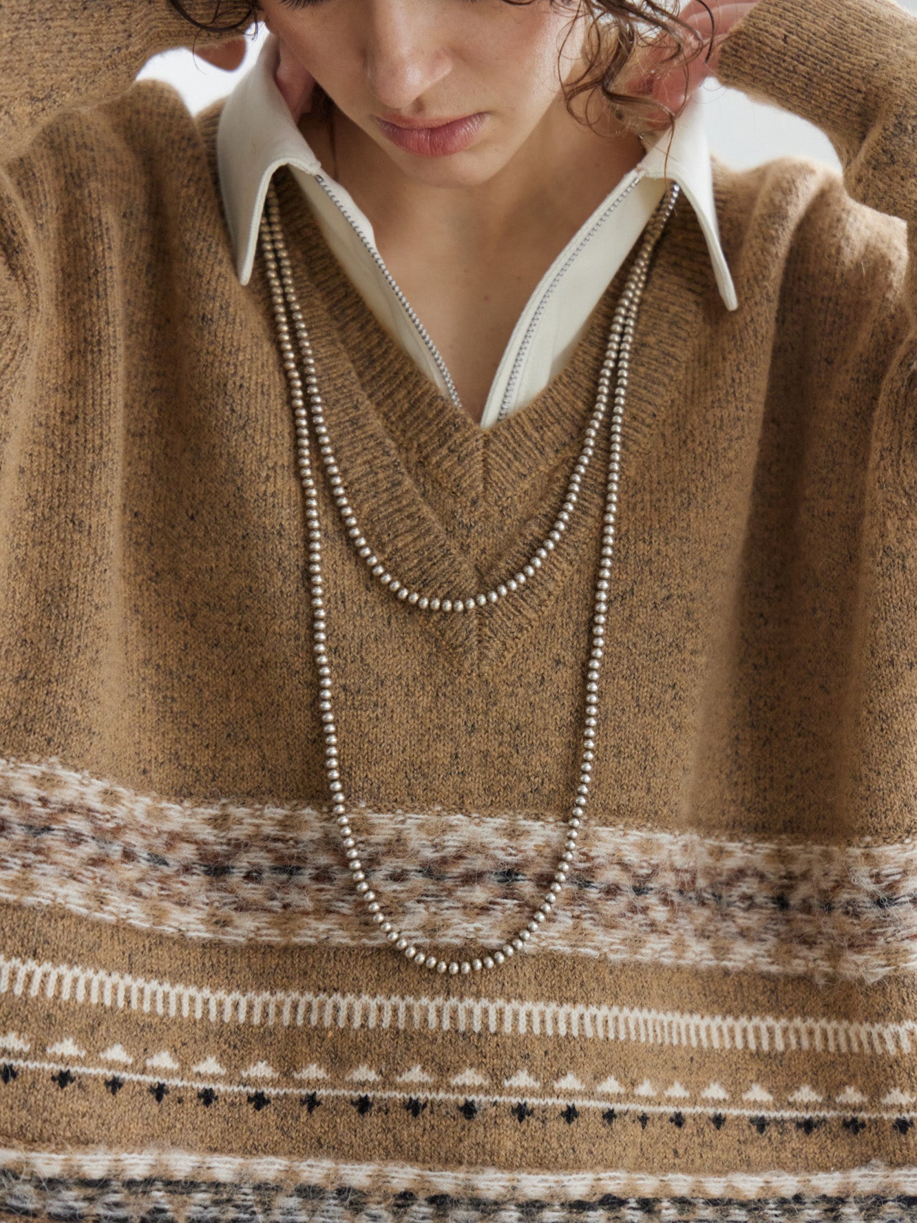 Double Neck Fair Isle Knit