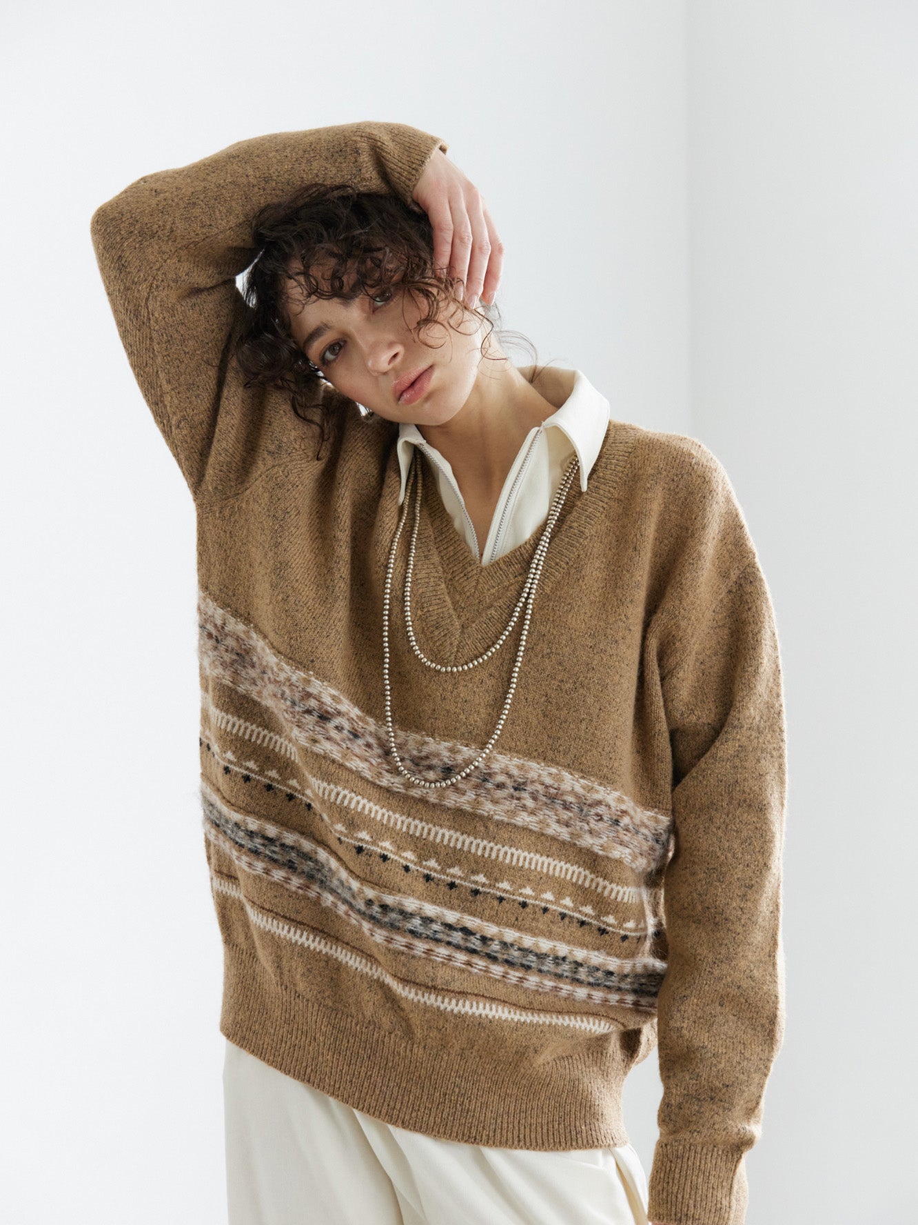Double Neck Fair Isle Knit
