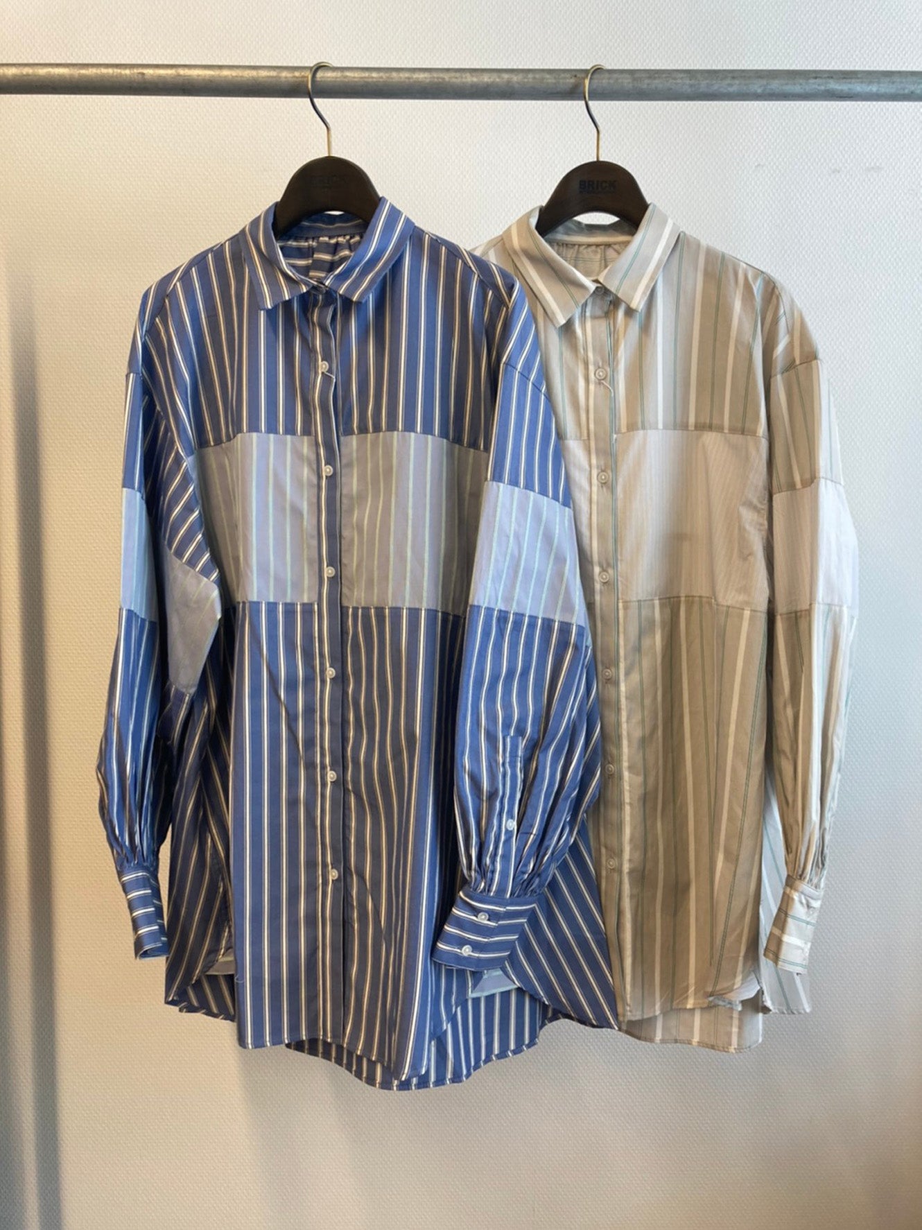 stripe combination shirt