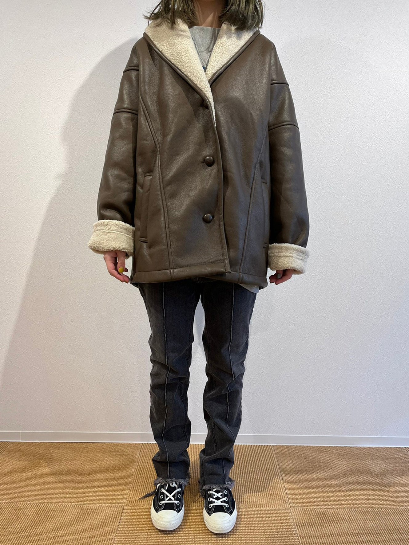 ジャケット・アウター hella SHAWL COlIAR BOA COAT ☆Hella☆ SHAWL COlIAR BOA COAT