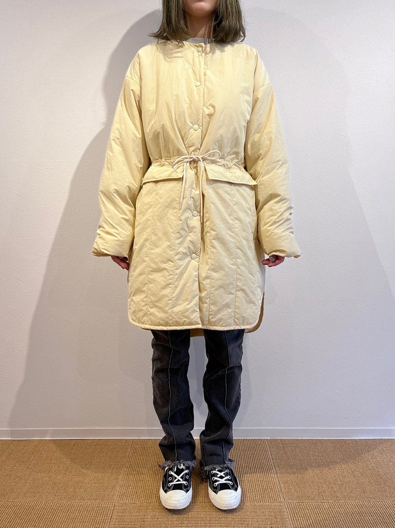 Quilting no collar coat