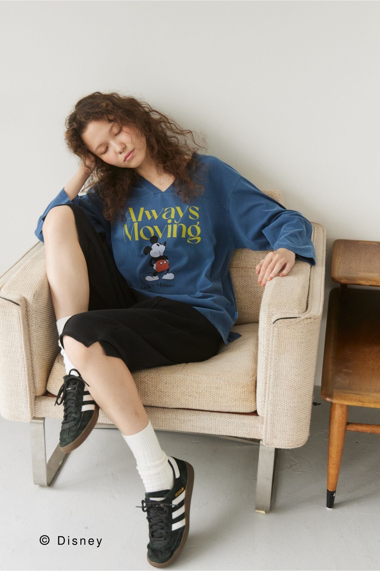 Mickey Mouse］V-neck L/S tee ② – +81BRANCA