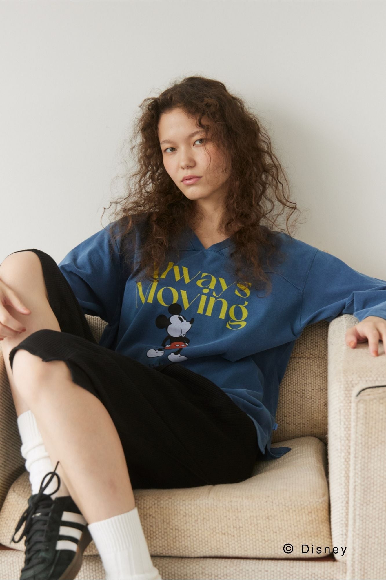 Mickey Mouse］V-neck L/S tee ② – +81BRANCA