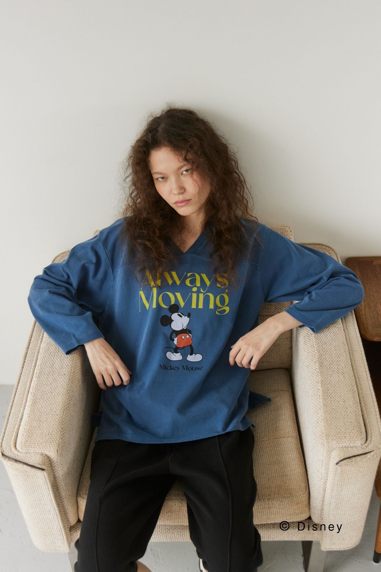 Mickey Mouse］V-neck L/S tee ② – +81BRANCA