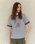 ＋81/Mickey ringer tee ［ Mickey Mouse］