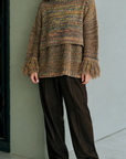 Mix colour yarn high neck PO