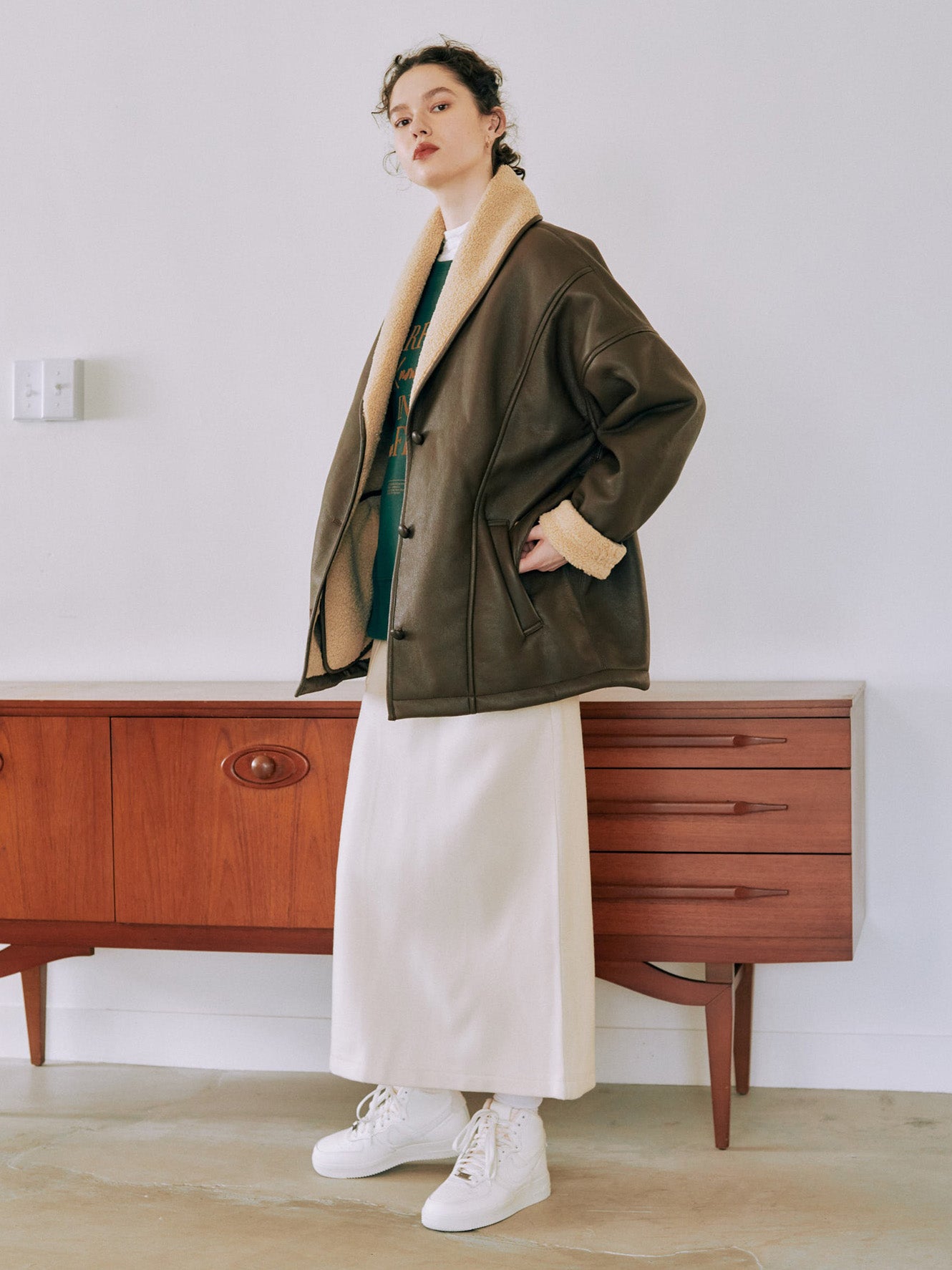 ジャケット・アウター hella SHAWL COlIAR BOA COAT Mid Length Shawl Collar Wrap Black Coat | SENTALER