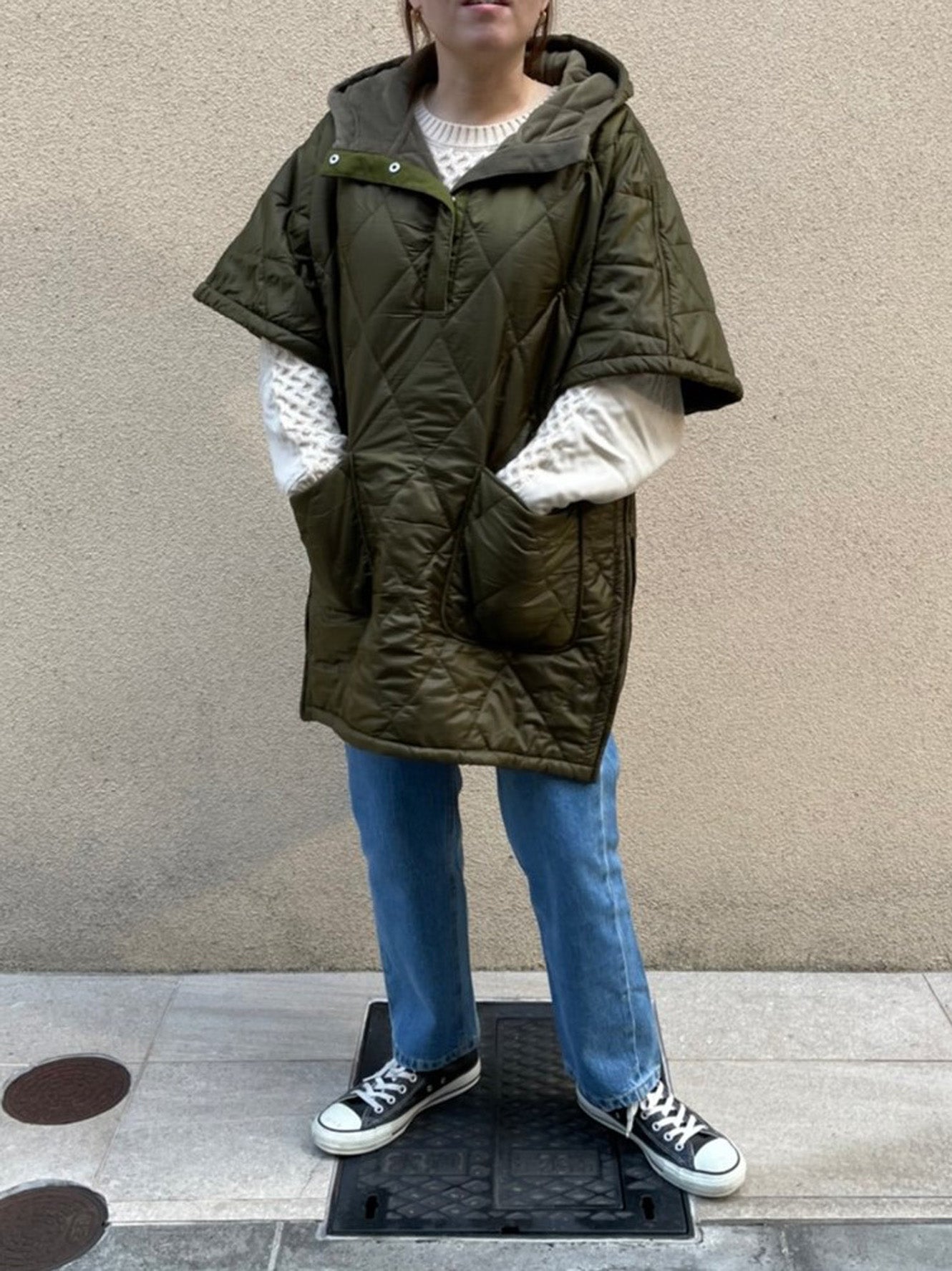 Quilting anorak Poncho