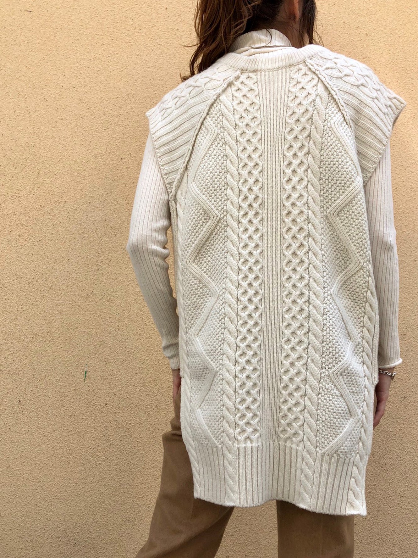 2way Aran Knit Vest